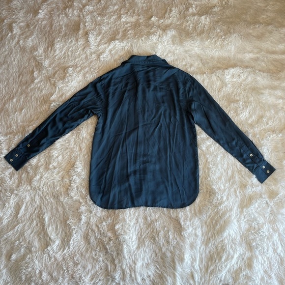 Frye The Addie Blue Lightweight Casual Button Down Long Sleeve Top Size Small - Picture 7 of 13